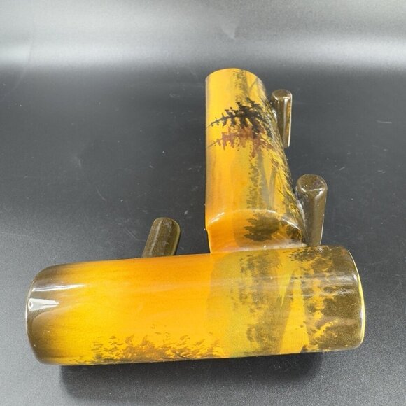 SCHRAMBERG Majolika Planter Trough Log Holder Hand Painted Germany Vintage - Picture 7 of 12